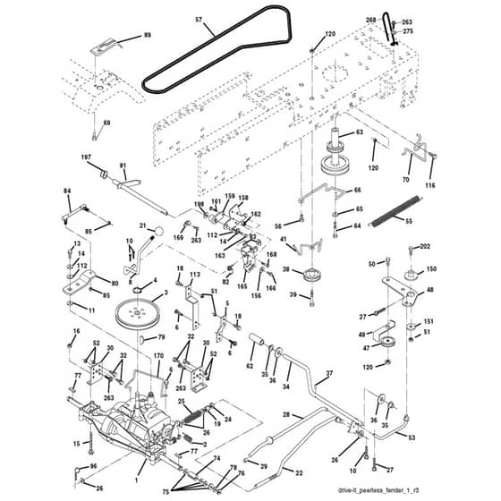 McCulloch M11597 - 96011023408 - 2010-07 - Drive Parts Diagram
