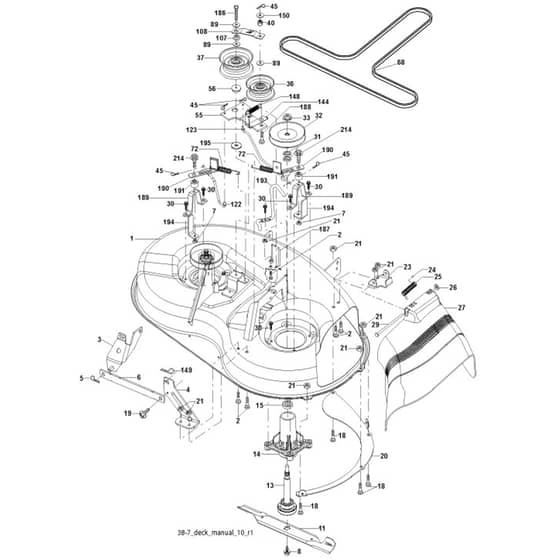 McCulloch M11597 - 96011023701 - 2009-04 - Mower Deck - Cutting Deck Parts Diagram