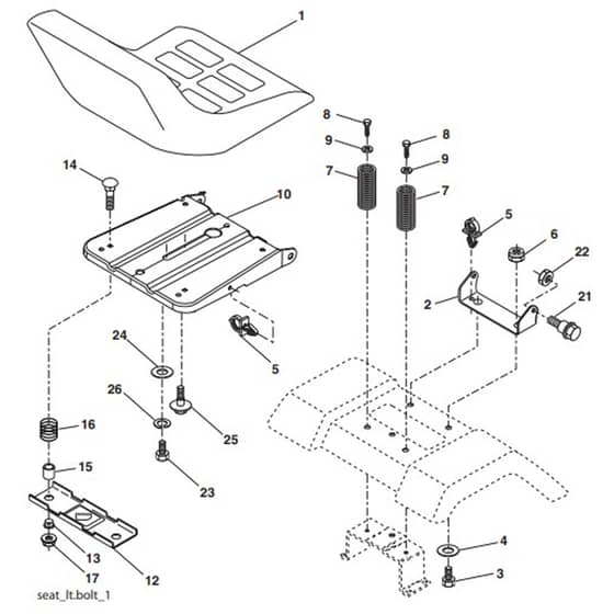 McCulloch M11597 - 96011023702 - 2010-03 - Seat Parts Diagram