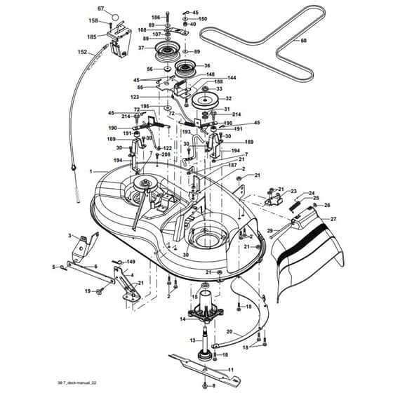 McCulloch M11597 - 96011023703 - 2010-01 - Mower Deck - Cutting Deck Parts Diagram
