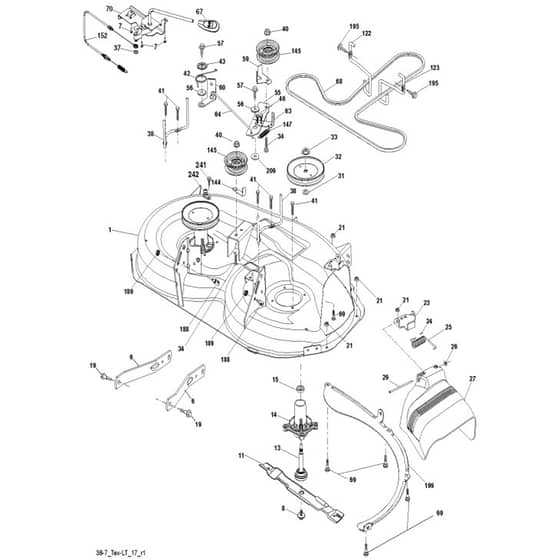 McCulloch M11597 - 96041026600 - 2011-09 - Mower Deck - Cutting Deck Parts Diagram