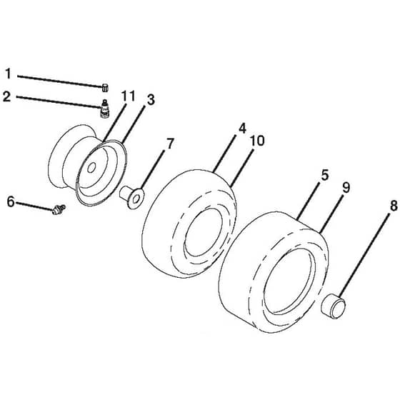 McCulloch M115-77T - 2014-05 - Wheels and Tyres Parts Diagram
