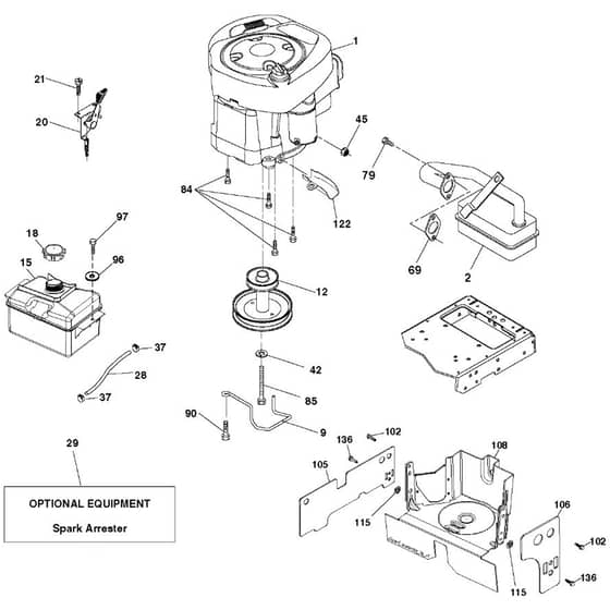 McCulloch M115-77T - 96041028700 - 2012-10 - Engine Parts Diagram