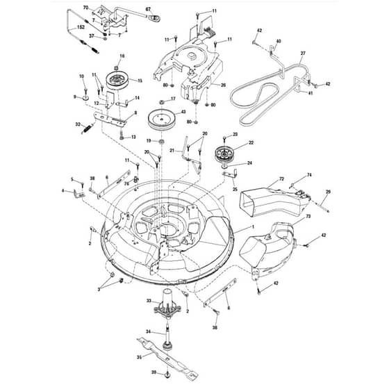 McCulloch M115-77TC - 96051005801 - 2013-05 - Mower Deck - Cutting Deck Parts Diagram