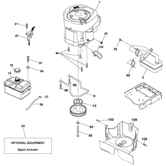 McCulloch M115-77TC - 96051016100 - 2016-09 - Engine Parts Diagram