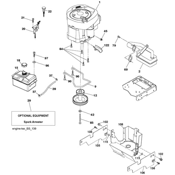 McCulloch M115-97T - 96041037600 - 2014-06 - Engine Parts Diagram