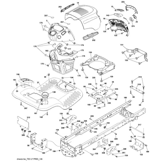 McCulloch M115-97T - 96041037601 - 2016-03 - Chassis & Enclosures Parts Diagram