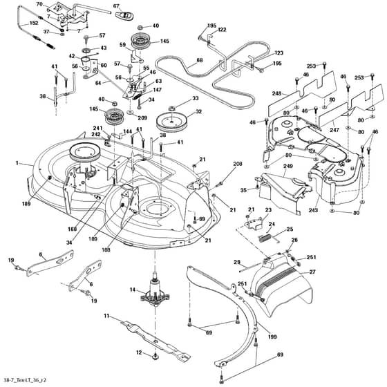 McCulloch M115-97T - 96041037601 - 2016-03 - Mower Deck - Cutting Deck Parts Diagram