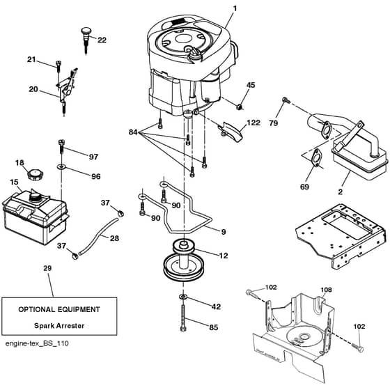 McCulloch M115-97TC - 96051013200 - 2014-06 - Engine Parts Diagram