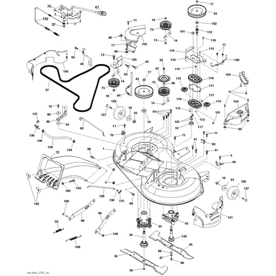McCulloch M115-97TC - 96051013200 - 2014-06 - Mower Deck - Cutting Deck Parts Diagram