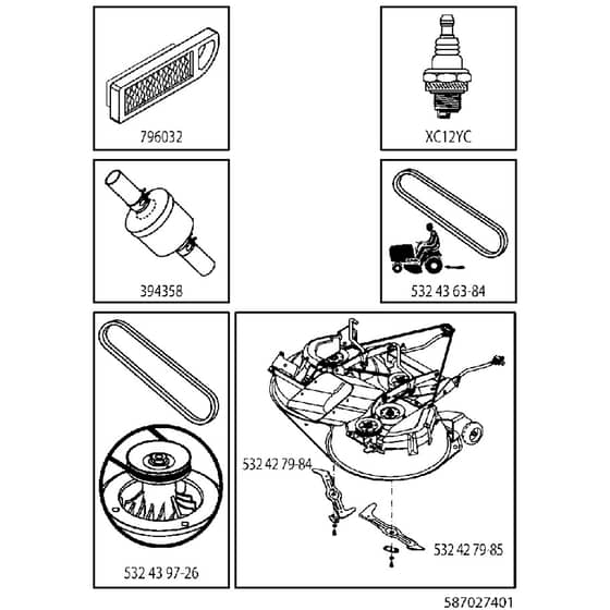 McCulloch M115-97TC - 96051013201 - 2016-05 - Frequently Used Parts Parts Diagram