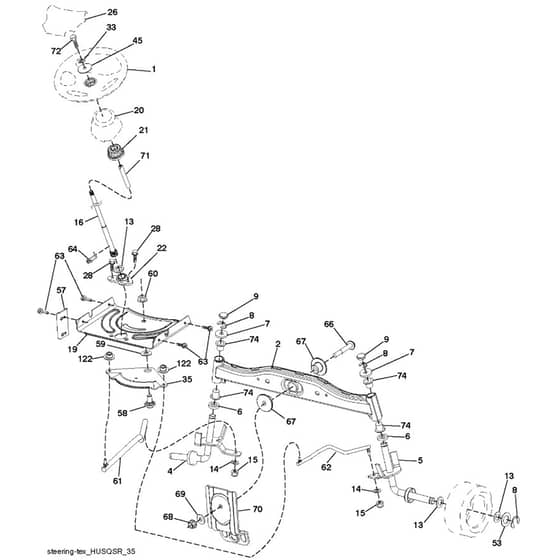 McCulloch M125107T - 96041029000 - 2012-08 - Steering Parts Diagram