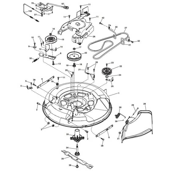 McCulloch M12530 - 96041017600 - 2010-02 - Mower Deck - Cutting Deck Parts Diagram