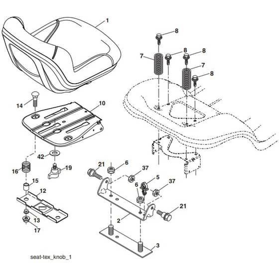 McCulloch M12530 - 96041017600 - 2010-02 - Seat Parts Diagram