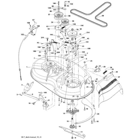 McCulloch M12538 - 96011030300 - 2011-09 - Mower Deck - Cutting Deck Parts Diagram