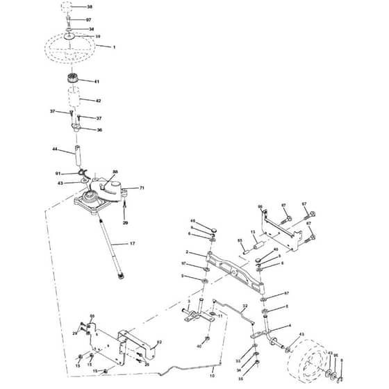 McCulloch M12592RB - 96061016201 - 2008-08 - Steering Parts Diagram