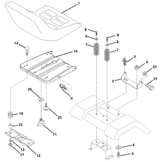 McCulloch M12592RB - 96061016203 - 2010-03 - Seat Parts Diagram