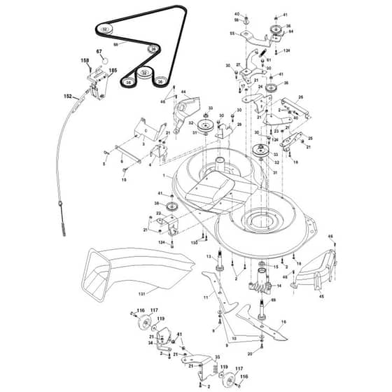 McCulloch M12592RB - 96061016900 - 2008-08 - Mower Deck - Cutting Deck Parts Diagram