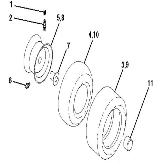 McCulloch M12592RB - 96061016900 - 2008-08 - Wheels and Tyres Parts Diagram