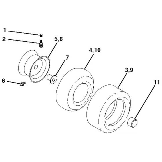 McCulloch M12592RB - 96061016901 - 2008-08 - Wheels and Tyres Parts Diagram