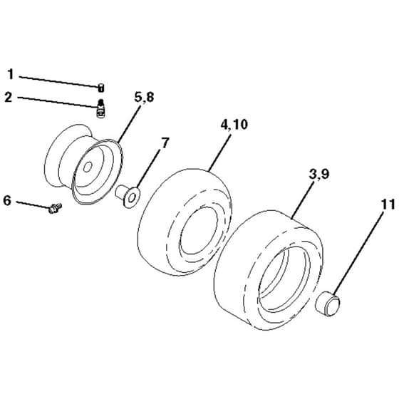 McCulloch M12592RB - 96061016902 - 2008-06 - Wheels and Tyres Parts Diagram