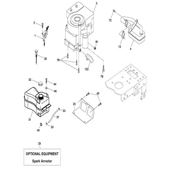 McCulloch M12597 - 96011029700 - 2010-09 - Engine Parts Diagram