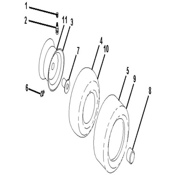 McCulloch M12597 - 96041023800 - 2011-09 - Wheels and Tyres Parts Diagram