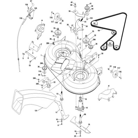 McCulloch M12597HRB - 96061031401 - 2011-04 - Mower Deck - Cutting Deck Parts Diagram