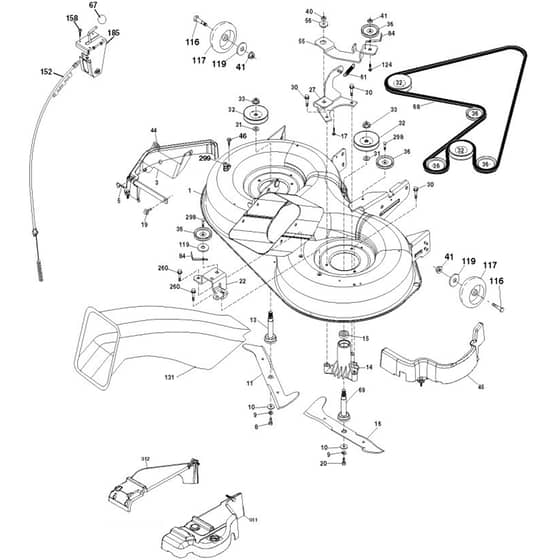 McCulloch M12597RB - 96061028700 - 2010-07 - Mower Deck - Cutting Deck Parts Diagram