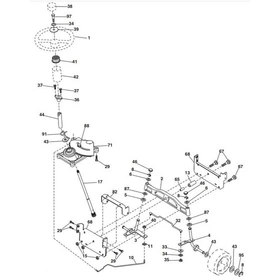 McCulloch M12597RB - 96061028701 - 2010-04 - Steering Parts Diagram