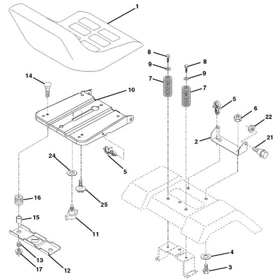 McCulloch M12597RB - 96061028702 - 2010-11 - Seat Parts Diagram