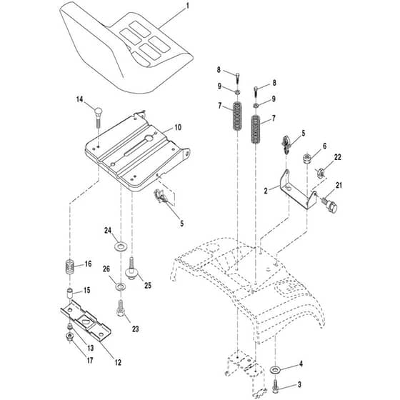 McCulloch M12597RB - 96061031300 - 2010-09 - Seat Parts Diagram