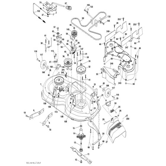 McCulloch M125-107T - 96041033500 - 2013-06 - Mower Deck - Cutting Deck Parts Diagram