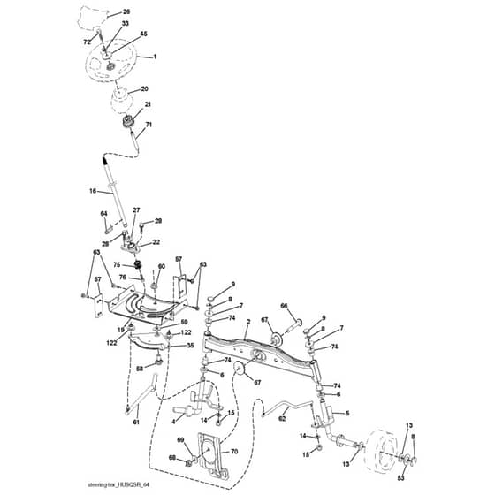 McCulloch M125-107T - 96041033500 - 2013-06 - Steering Parts Diagram
