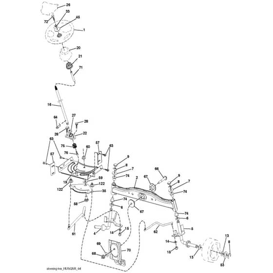 McCulloch M125-107T - 96041035300 - 2013-06 - Steering Parts Diagram