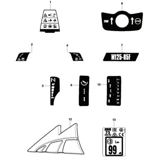 McCulloch M125-85F - 967295401 - 2015-01 - Decals Parts Diagram