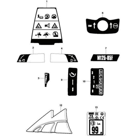 McCulloch M125-85F - 967295401 - 2016-01 - Decals Parts Diagram
