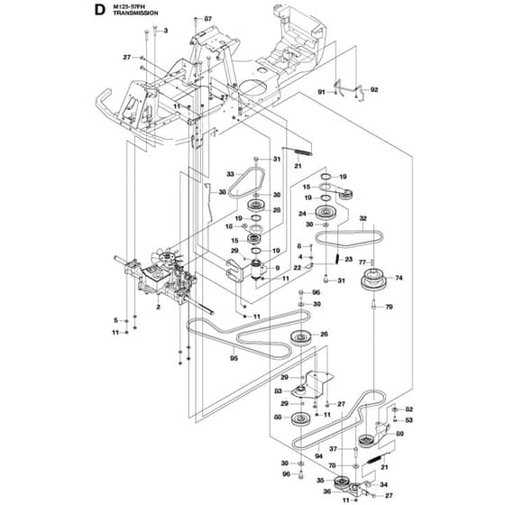 McCulloch M125-97FH - 966725601 - 2012 - Transmission Parts Diagram