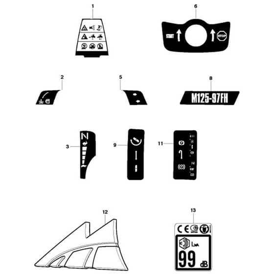 McCulloch M125-97FH - 967207101 - 2013-01 - Decals Parts Diagram