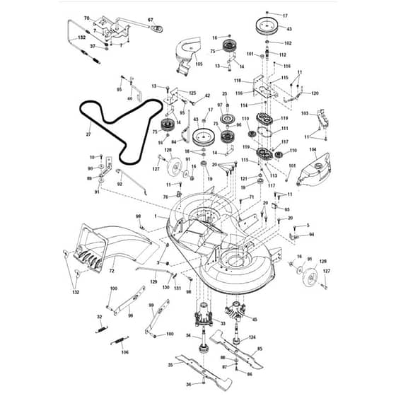 McCulloch M125-97RB - 96051004900 - 2012-01 - Mower Deck - Cutting Deck Parts Diagram