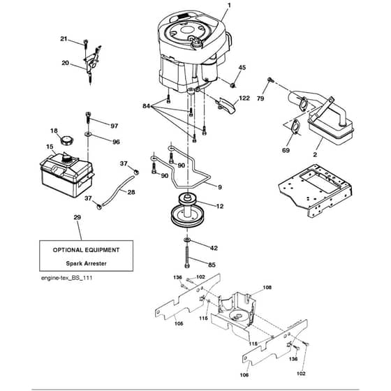 McCulloch M125-97T - 96041038101 - 2016-03 - Engine Parts Diagram