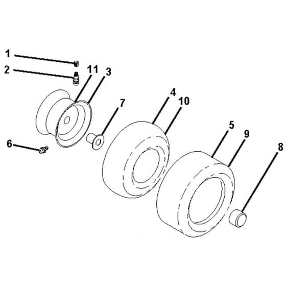 McCulloch M125-97T - 96041038101 - 2016-03 - Wheels and Tyres Parts Diagram