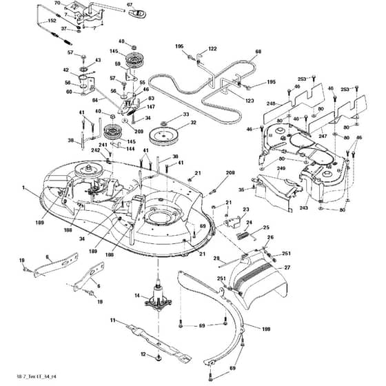 McCulloch M125-97T - 96041038102 - 2018-04 - Mower Deck - Cutting Deck Parts Diagram