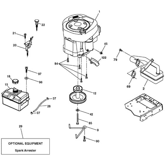 McCulloch M125-97TC - 96051006000 - 2012-11 - Engine Parts Diagram
