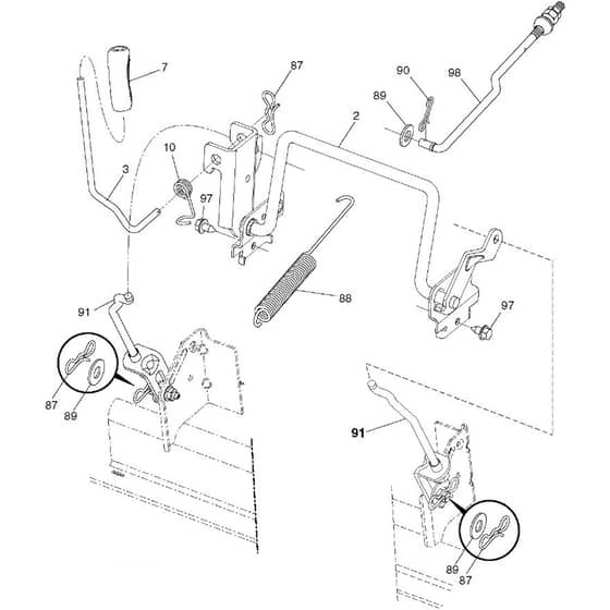 McCulloch M125-97TC - 96051006000 - 2012-11 - Mower Lift - Deck Lift Parts Diagram