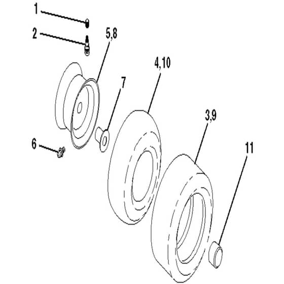 McCulloch M125-97TC - 96051006101 - 2013-01 - Wheels and Tyres Parts Diagram