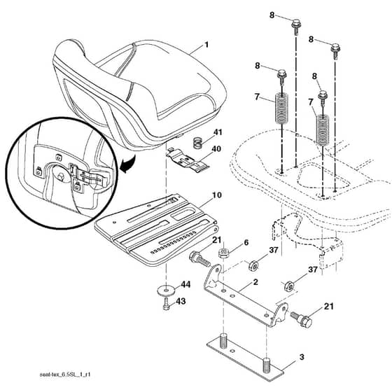 McCulloch M125-97TC - 96051011300 - 2013-06 - Seat Parts Diagram