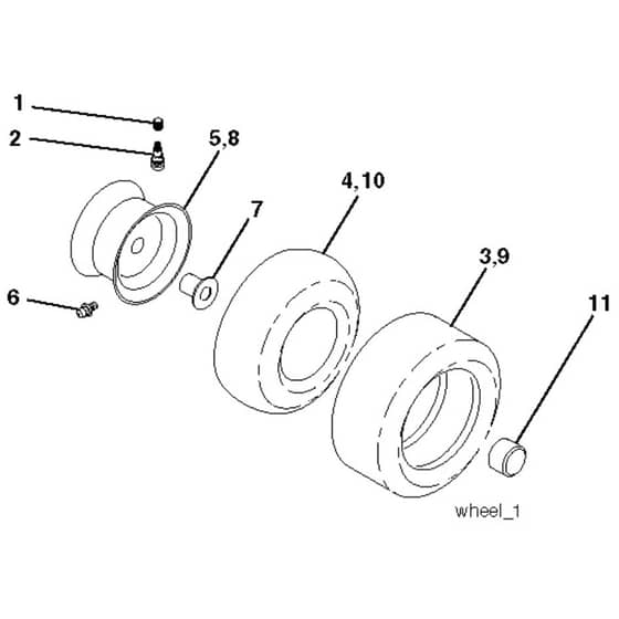 McCulloch M125-97TC - 96051011300 - 2013-06 - Wheels and Tyres Parts Diagram