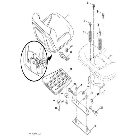 McCulloch M125-97TC - 96051014900 - 2016-07 - Seat Parts Diagram