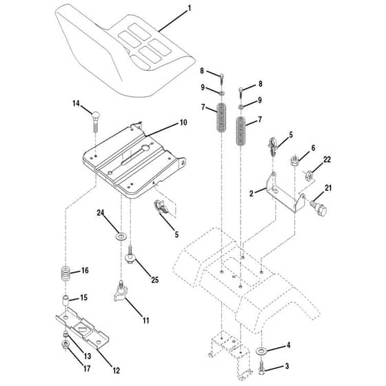 McCulloch M12T92RB - 96061010200 - 2009-08 - Seat Parts Diagram